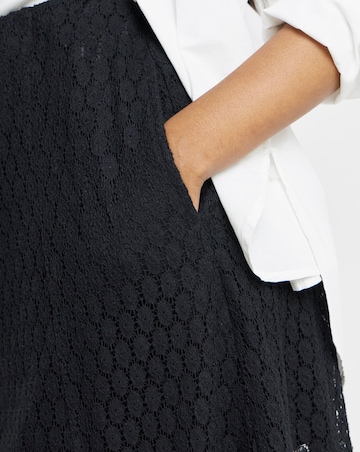 Simply Be Black Lace Midaxi Aline Skirt