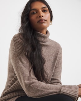 Cosy Yarn Mocha Roll Neck Tunic