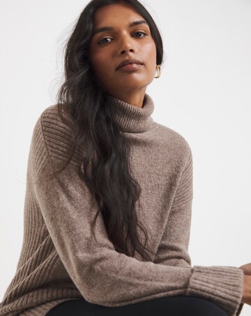 Cosy Yarn Mocha Roll Neck Tunic