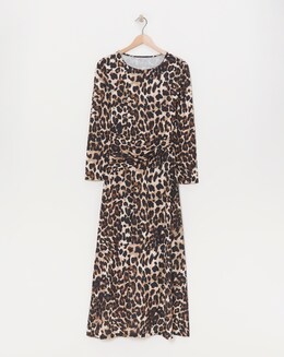 Flounce London Leopard Jersey Maxi Dress