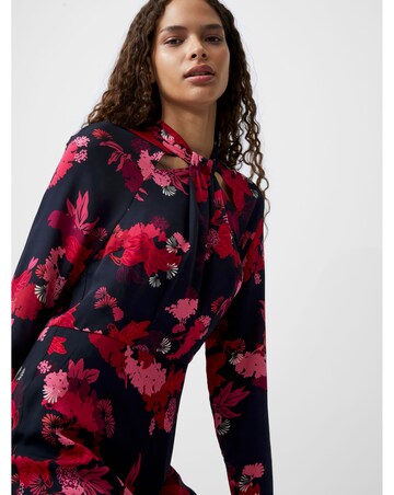 French Connection Foliage Chiara Tie Knot Neck Dress