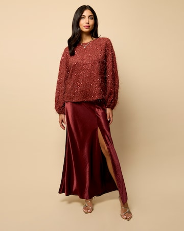 Little Mistress Cherry Sequin Eyelash Jumper