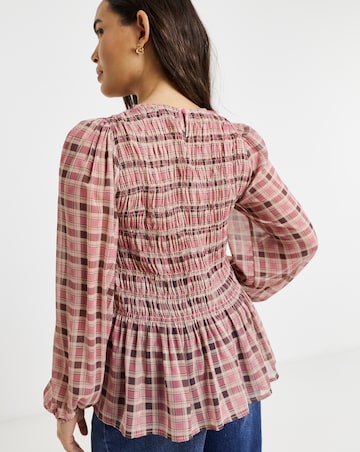 Puff Sleeve Shirred Top