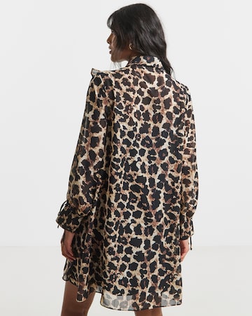 Simply Be Leopard Print Animal Swing Shirt Dress