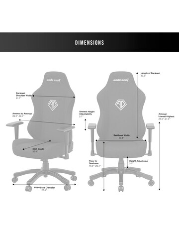 AndaSeat Phantom 3 Premium Gaming Chair - Black Fabric