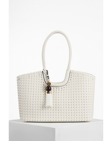 Luella Grey Lillie White Whipstitch Tote
