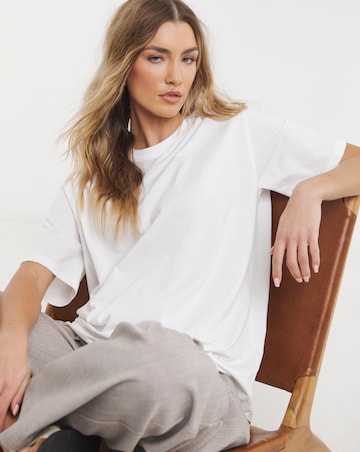 White Oversized Slouchy Pure Cotton Crew Neck T-Shirt