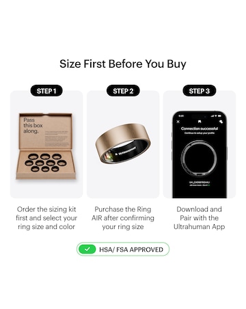 Ultrahuman Ring AIR Bluetooth Smart Ring - Brushed Rose Gold - Size 8