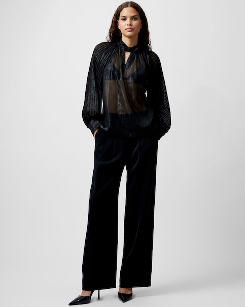 French Connection Beth Metallic Keyhole Top