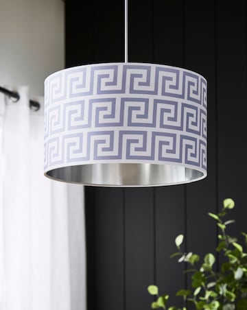 Joanna Hope Greek Key 35cm Shade with Silver Lining