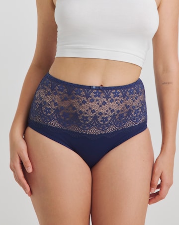 Pretty Secrets (2 Pack) Lottie Lace Full Brief Knickers Navy/Blush