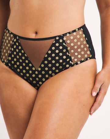 Pretty Secrets (2 Pack) Hannah Spot Mesh Brief Knickers Black/Wine