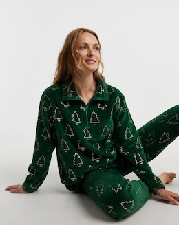 JD Williams Christmas Quarter Zip Fleece Twosie
