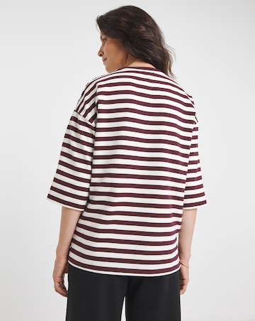 Burgundy Stripe Heavyweight T-Shirt