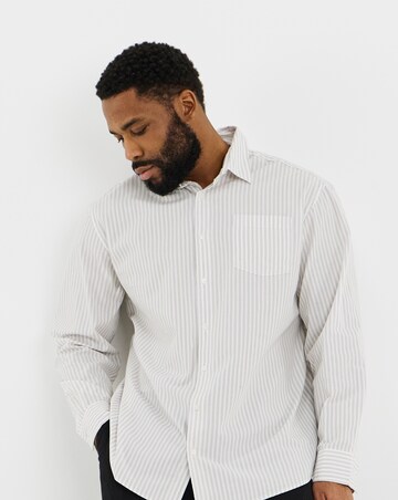 Jack & Jones Cole Poplin Stripe Long Sleeve Shirt - Cream