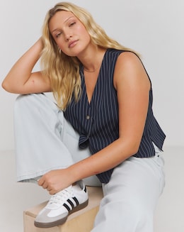 Blue Pinstripe Tailored Co-ord Waistcoat