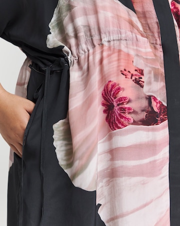 Religion Hidden Pink Floral Drawstring Waist Tunic