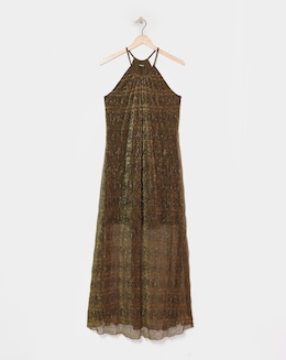 Simply Be Bronze Foil Trapeze Maxi Dress