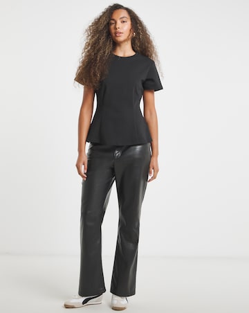 Simply Be Black Cinched In Waist Top