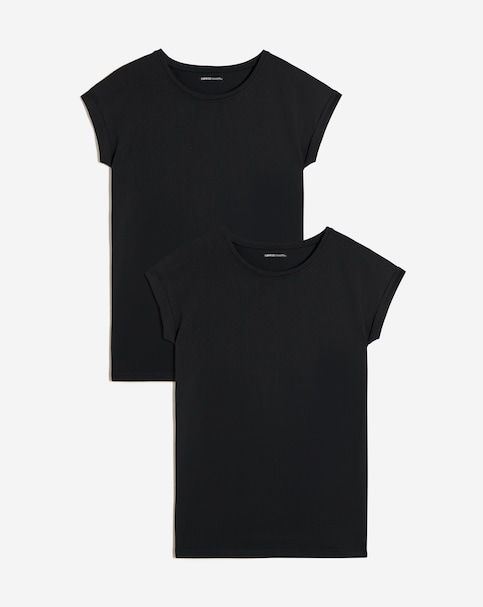 Simply Be 2 Pack Black/Black Boyfriend T-Shirts