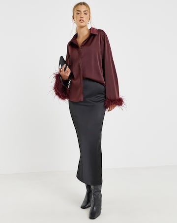 Lovedrobe Satin Feather Shirt