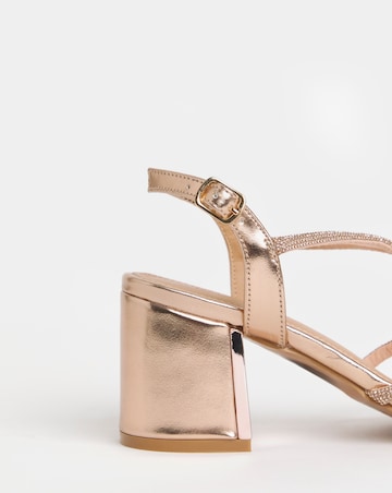 Ines Diamante Strappy Block Heeled Sandals - Wide Fit (E)