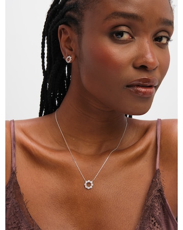 Jon Richard Rhodium Plated Crystal Open Circle Bridal Set - Gift Box