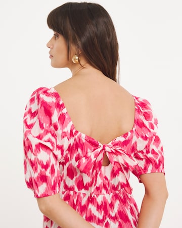 Pure Cotton Bow Back Tier Maxi Dress