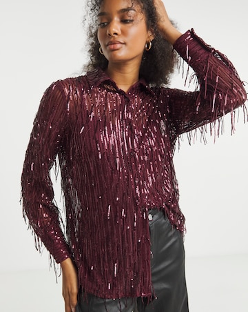 Joanna Hope Sequin Tassle Shirt