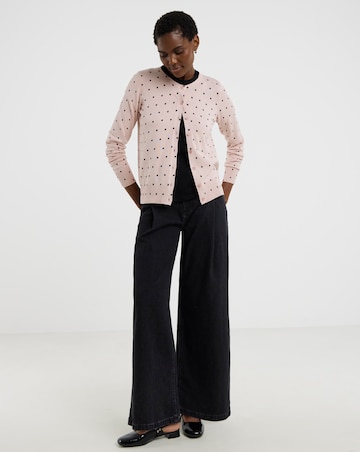 Eversoft Spot Print Crew Neck Cardigan