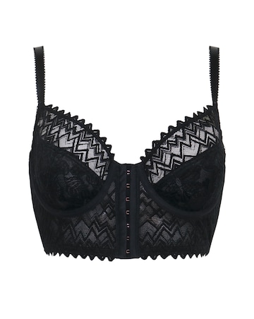 Pour Moi Mixology Longline Front Fastening Wired Bra Black