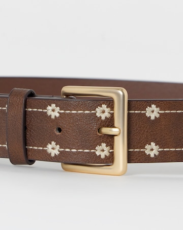 Floral Embroidered Jean Belt