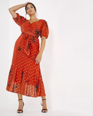 Joanna Hope Metallic Dobby Printed Maxi Dress
