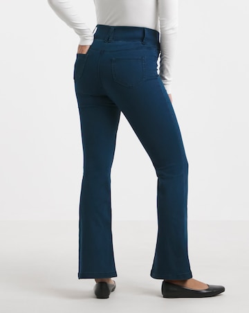 Dark Blue Flared Pull On Jegging