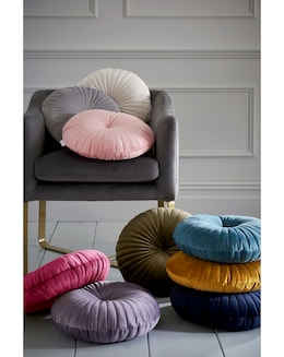 Catherine Lansfield Round Velvet Cushion