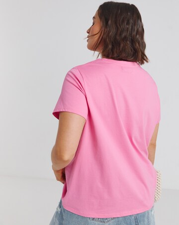 Hot Pink Oranges Slogan T-Shirt