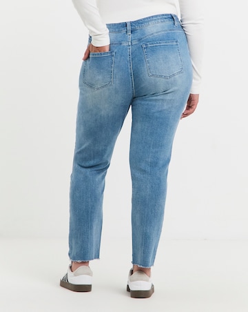 Mid Wash Authentic Finish Ankle Grazer Jeans