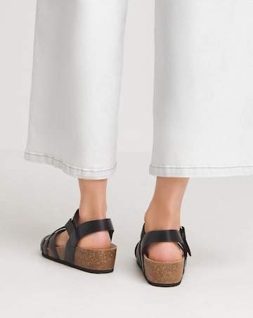 Ann Leather Strappy Footbed Sandal - Extra Wide Fit (EEE)