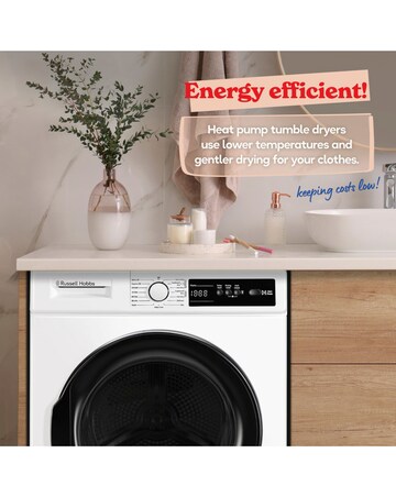 Russell Hobbs RH9HPTD111W, 9kg, Heat Pump Tumble Dryer - White