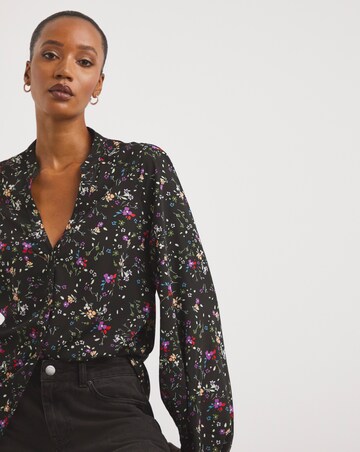 Multi Floral Volume Sleeve Blouse