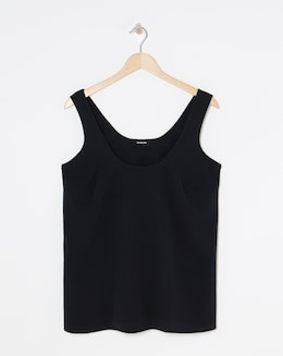 Black Lightweight Scoop Neck Vest