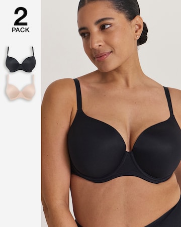 Pretty Secrets 2 Pack Smoothing Microfibre T-Shirt Bras