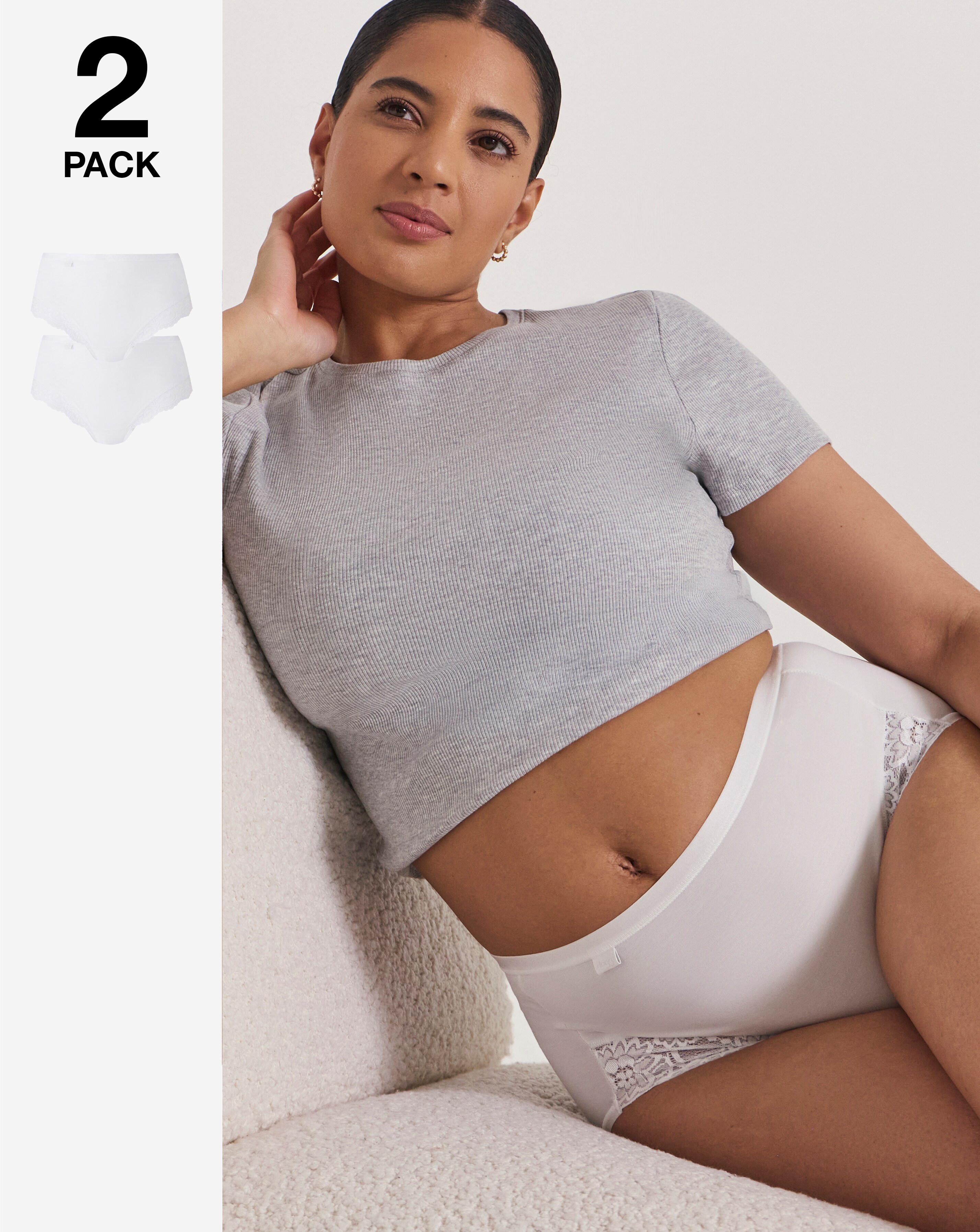 Sloggi (2 Pack) Romance Maxi Knickers White