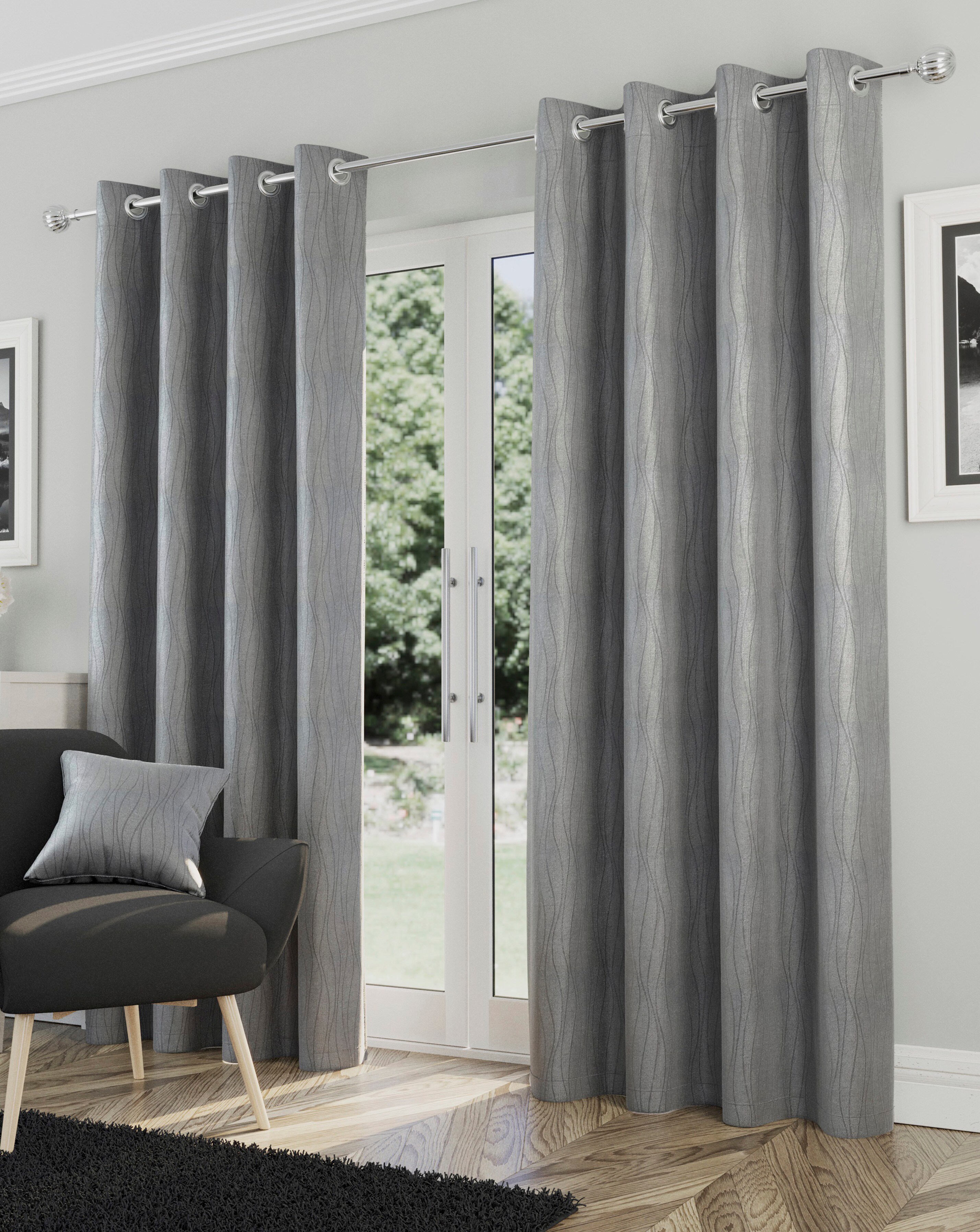 Goodwood Thermal Light Filtering Textured Embossed Eyelet Curtain
