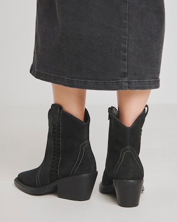 Lagoona Braided Suede Western Boots - Wide Fit (E)