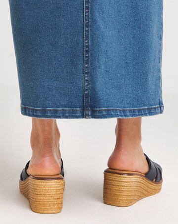 Janet Leather Wedge Mule Wide E Fit