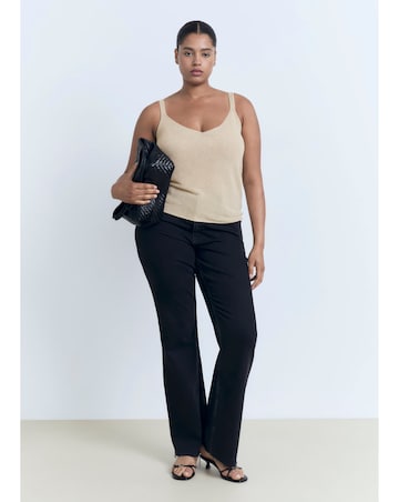 Mango Lurex Knitted V-Neck Top