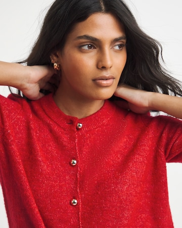Simply Be Red Short Sleeve Cardigan