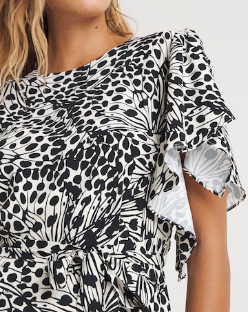 Joanna Hope Floral Petal Sleeve Dress