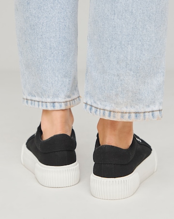Sicilly Canvas Trainers Chunky Ribbed Sole - Extra Wide Fit (EEE)